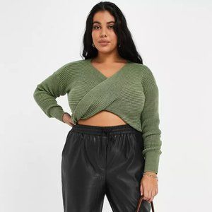 Cropped Twist Front Sweater | Fashionkilla